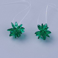ガラス編みビーズ  花／線香花火  馬の目のチャームから成っています  グリーン  13mm&nbsp;EGLA-L014-21O