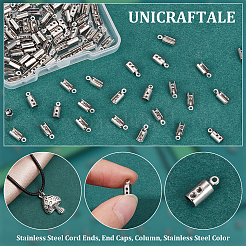 304ステンレススチールコードエンド  エンドキャップ  コラム  ステンレス鋼色  10x4mm  穴：1mm  内径：3mm&nbsp;STAS-UN0009-36P