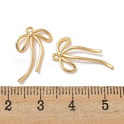 真鍮チャーム  カドミウムフリー＆ニッケルフリー＆鉛フリー  蝶結び  18KGP本金メッキ  20x12x2mm  穴：1mm&nbsp;KK-K378-31A-G