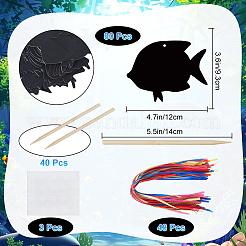 Rainbow Scratch Paper Art Pendant Decoration Kits&nbsp;DIY-WH20013-21C