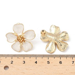Flower Alloy Enamel Stud Earrings&nbsp;EJEW-P310-01G-01