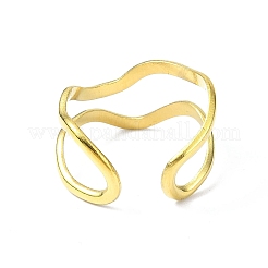 Ion Plating(IP) 304 Stainless Steel Open Cuff Ring&nbsp;RJEW-L109-040G