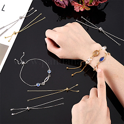 8Pcs 8 Styles Brass & Stainless Steel Slider Bracelets Making&nbsp;MAK-PH0001-07