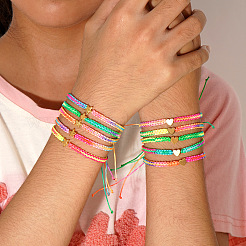 Handmade Alloy Bead Braided Bead Bracelets&nbsp;FS2367