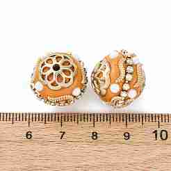 Handmade Resin Indonesia Round Beads&nbsp;IPDL-P005-16KCG-01