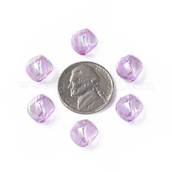 透明なアクリルビーズ  ABカラーメッキ  ナゲット  青紫色  10.5x10x8mm  穴：1.6mm  約1200個/500g&nbsp;MACR-S373-131-C06