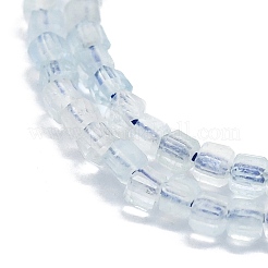 天然アクアマリンビーズ連売りを等級分けする  多面カット  キューブ  2x2x2mm  穴：0.6mm  約182個/連  15.16''~15.55''（38.5~39.5センチメートル）&nbsp;G-P457-B01-09