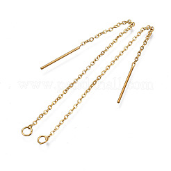 304ステンレススチールイヤリング金具  アメリカンピアス  ゴールドカラー  90~94x1.2mm  ピン：0.8mm&nbsp;X-STAS-S070-01-G