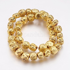 Electroplate Natural Lava Rock Beads Strands&nbsp;G-I200-18