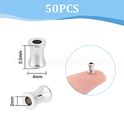 303ステンレススチールビーズ50個  竹の共同  ステンレス鋼色  5.5x4mm  穴：2mm&nbsp;STAS-UN0055-78