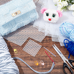プラスチックメッシュキャンバスシート  刺繍用  アクリル毛糸クラフト  ニットとかぎ針編みのプロジェクト  長方形  ホワイト  300x300x2mm&nbsp;AJEW-WH0413-62B