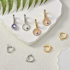 8Pcs 2 Colors Brass Huggie Hoop Earring Findings&nbsp;KK-SZ0005-36