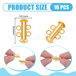 10Pcs Tube Brass Slide Lock Clasps&nbsp;KK-PH0014-45G