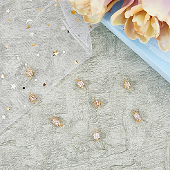 8Pcs 4 Styles Brass Micro Pave Clear Cubic Zirconia Connector Charms&nbsp;KK-DC0003-36