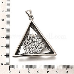 304ステンレスペンダント  目の形のガラスビーズ付き  三角形  47x47x10mm  穴：8x4mm&nbsp;STAS-R140-06AS-04