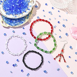 8 連売り 8 スタイルのガラスビーズ連売り  多面カット  混合スタイル  レッド  4~8x2.5~6x2.5~6mm  穴：0.4~1.2mm&nbsp;GLAA-YW0004-44A