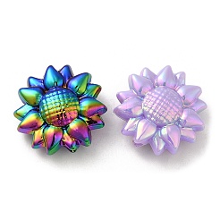 UVメッキ不透明アクリルビーズ  蓄光ビーズ  虹色の  ヒマワリ  ミックスカラー  19.5~20x8mm  穴：2mm&nbsp;X1-SACR-L005-01