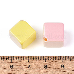 不透明なアクリルビーズ  キューブ  ミックスカラー  12~12.5x12~12.5x12~12.5mm  穴：1.8~2mm&nbsp;SACR-T020-01M