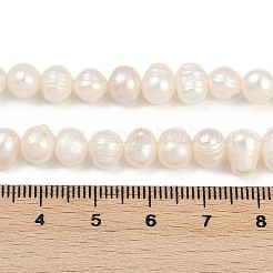 天然養殖淡水パールビーズ連売り  グレードa ++  ポテト  貝殻色  6~7mm  穴：0.6mm  約54~59個/連  13.46~14.49インチ（34.2~36.8cm）&nbsp;PEAR-I007-07Y-09A