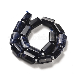 天然石ソーダライトビーズ連売り  シードビーズで  多面カット  コラム  8.5~11x5.5~6.5mm  穴：1mm  約14~15個/連  7.48''（19センチメートル）&nbsp;G-N327-06-28