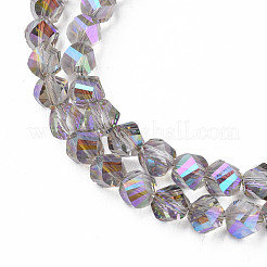 Electroplate Transparent Glass Beads Strands&nbsp;EGLA-N002-39-C05