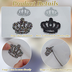 16Pcs 2 Styles Crown Glass/Resin Hotfix Rhinestone&nbsp;PATC-FG0002-38