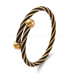 女性用304ステンレススチールトルクバングル  イオンプレーティング（ip）  ミックスカラー  5/8インチ（1.65cm）  内径：2-3/8x2-1/4インチ（5.9x5.8cm）&nbsp;BJEW-P310-19MC
