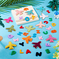 76Pcs 2 Sets 2 Styles Polyester Clothing Patches&nbsp;PATC-TA0001-42