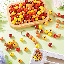 240Pcs 6 Colors Natural Wooden Beads&nbsp;WOOD-TA0002-74D