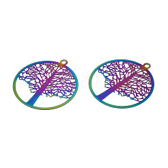 Ion Plating(IP) 201 Stainless Steel Filigree Pendants&nbsp;STAS-S118-069