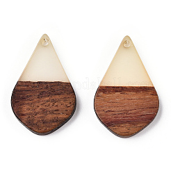 Walnut Wood & Luminous Glow in the Dark Resin Pendants&nbsp;RESI-N039-73