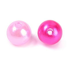 ABSプラスチックパール調ビーズ  ラウンド  ミックスカラー  フクシア  6~10x5~9mm  穴：1.8~2.5mm&nbsp;X-KY-G030-01I