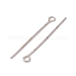アイアンアイピン  カドミウムフリー＆鉛フリー  プラチナ  21ゲージ  32x0.7mm  穴：2mm&nbsp;IFIN-FS0001-31F