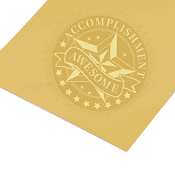 プラスチック製の粘着式金箔エンボスステッカー  メダル装飾ステッカー  スター  5x5cm  4pcs /シート&nbsp;DIY-WH0211-019