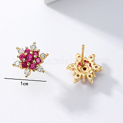 Brass Micro Pave Cubic Zirconia Stud Earrings for Women&nbsp;SS9971
