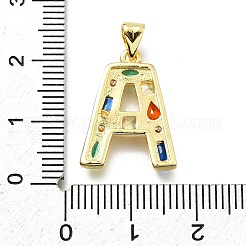 Brass Micro Pave Clear Cubic Zirconia Pendants&nbsp;KK-G521-01G-A-01