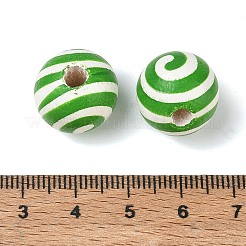 木材ヨーロッパのビーズ  ラウンド  大穴ビーズ  シーグリーン  16x15mm  穴：4mm&nbsp;WD-CBA5363-02C