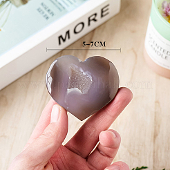 Natural Druzy Agate Heart Love Stones&nbsp;G-PW0004-09