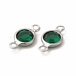 304 Stainless Steel with Glass Connector Charms&nbsp;STAS-G305-08P