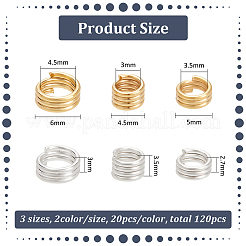 120Pcs 6 Styles Brass Split Rings&nbsp;KK-BC0012-97