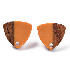 Resin & Walnut Wood Stud Earring Findings&nbsp;MAK-N032-023A
