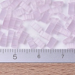 MIYUKIハーフティラビーズ  日本製シードビーズ  2の穴  （htl2564)シルクペールラベンダー  5x2.3x1.9mm  穴：0.8mm  約250PCS /ボトル  10 G /ボトル&nbsp;SEED-JP0008-HTL2564