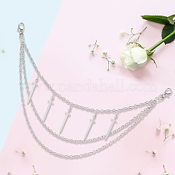 Alloy Multilayer Chain Belts for Pants&nbsp;AJEW-WH20018-133