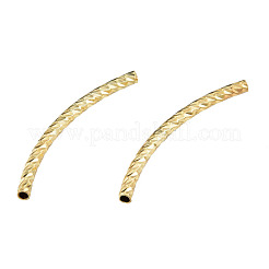 真鍮製カーブチューブビーズ  ニッケルフリー  14KGP本金メッキ  29x6x1.5mm  穴：0.8mm&nbsp;KK-N259-38A-01