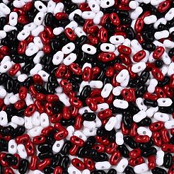 不透明なアクリルビーズ  ピーナッツ  ミックスカラー  6.5x4x3mm  穴：1.5mm  約9998個/500g&nbsp;MACR-T048-02M-08