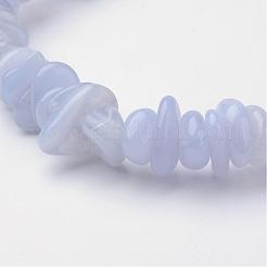 天然ブルーレースアゲートのビーズのストレッチブレスレット  2-1/8インチ（54mm）&nbsp;BJEW-JB02683-01