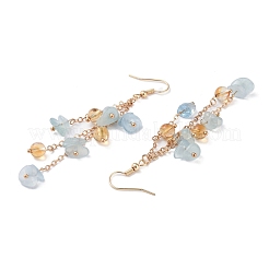 Golden Plated Brass Dangle Earrings&nbsp;EJEW-K275-01G-02
