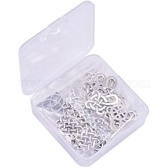 チベットスタイル合金中国結びのペンダント  アンティークシルバー  10PCS /種類  60個/箱&nbsp;TIBEP-PH0004-09