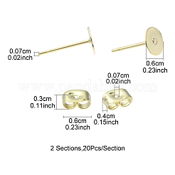 20Pcs 304 Stainless Steel Stud Earring Findings&nbsp;STAS-YW0001-42D