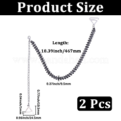 真鍮製ラインストーン滑り止めブラストラップ  ブラック  467x9.5mm&nbsp;FIND-WH20006-108